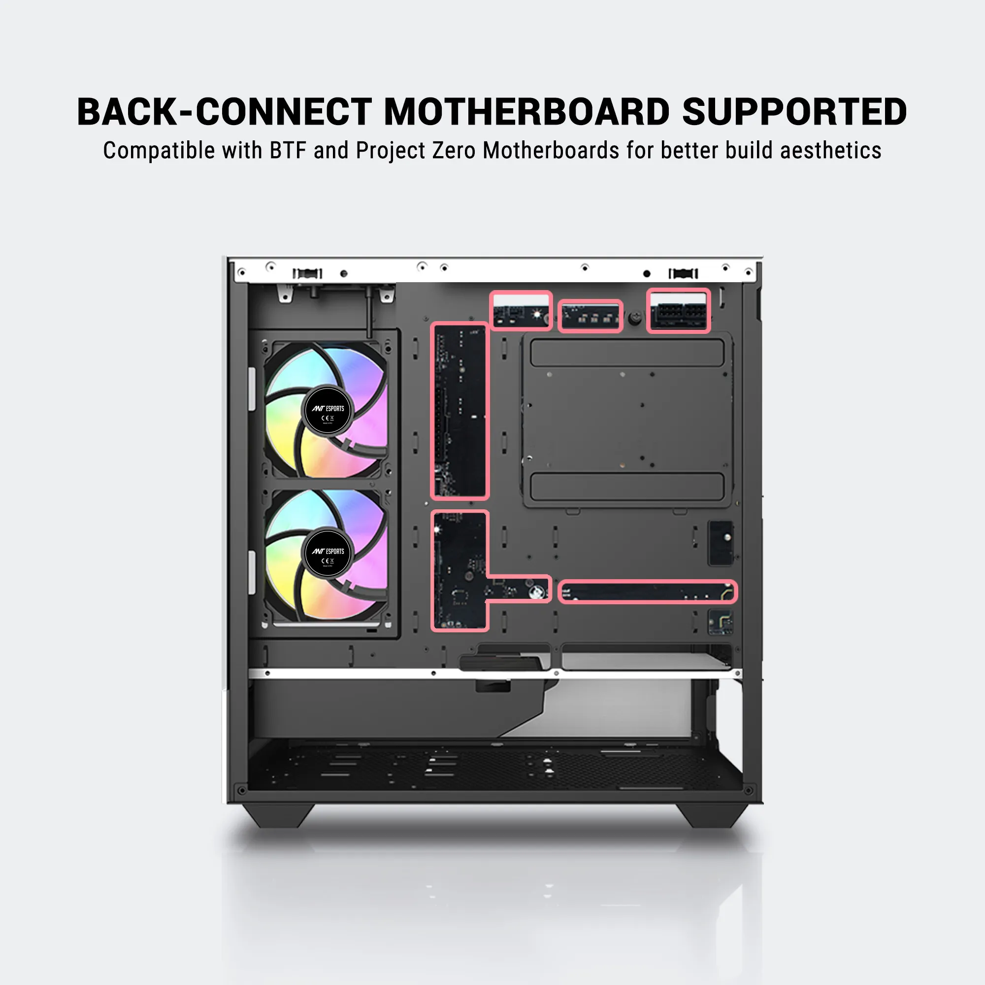 Ant Esports Mid Tower Gaming Cabinet (E-ATX/ATX/M-ATX/M-ITX) Crystal Spectra view 2